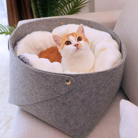 Round Fluffy Pet Bed