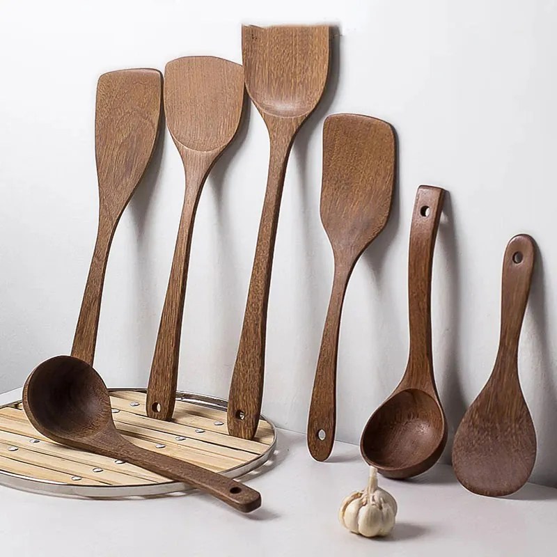 Natural Teak Wood Kitchen Utensils Unicun
