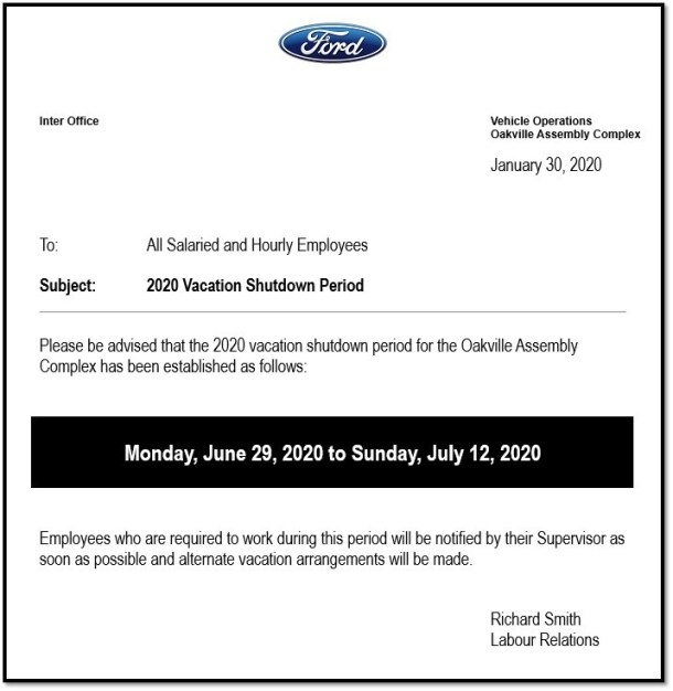 Luxury 10 Ford July Shutdown 2020