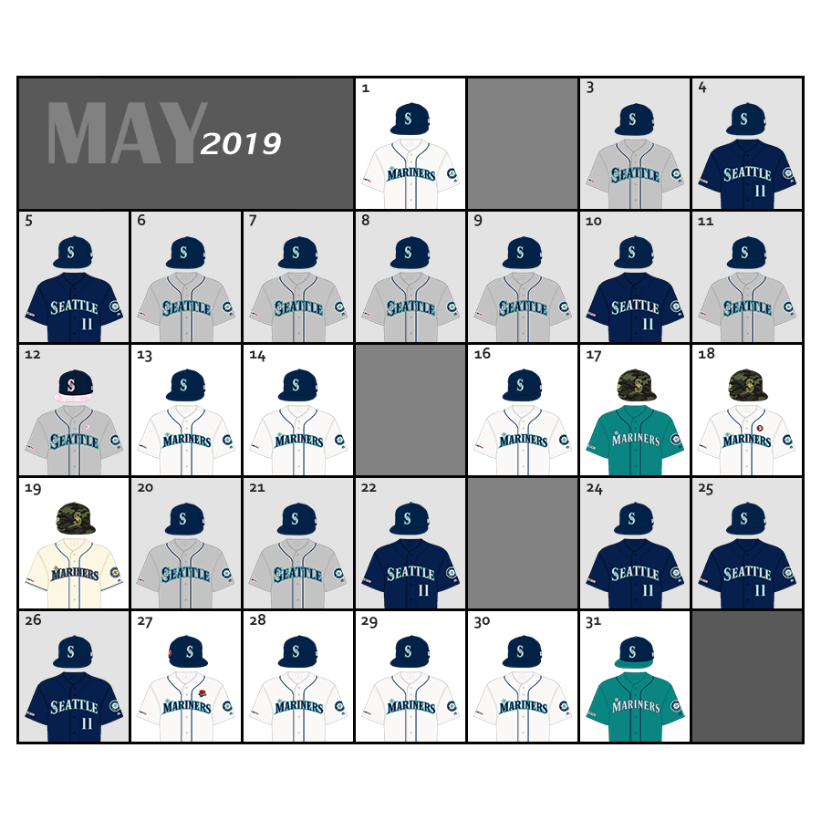 Seattle Mariners Uniform Lineup