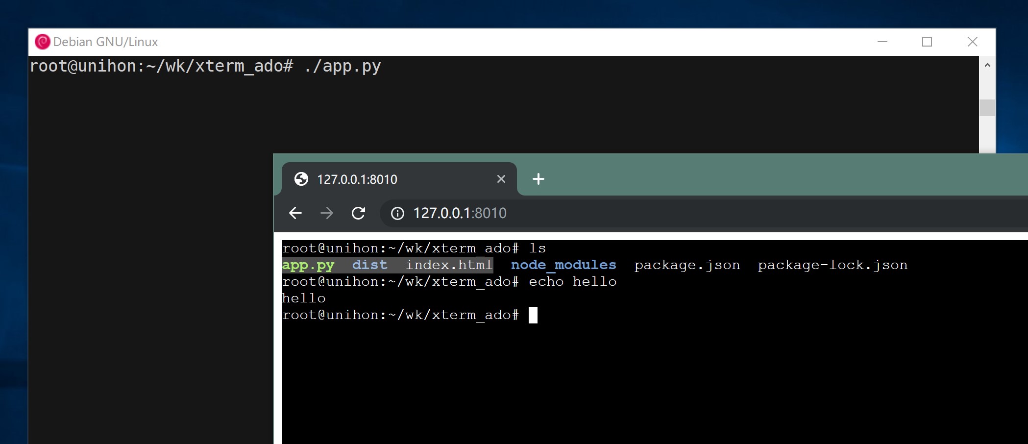 usextermjsattachtodockercontainer unihon's