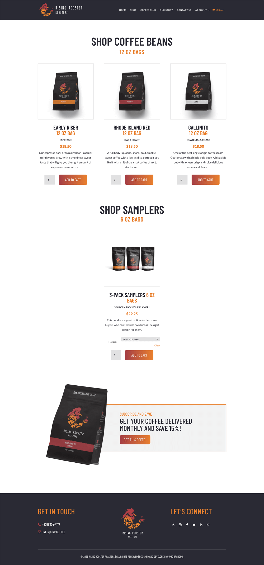 Rising Rooster Roasters UNiO Branding