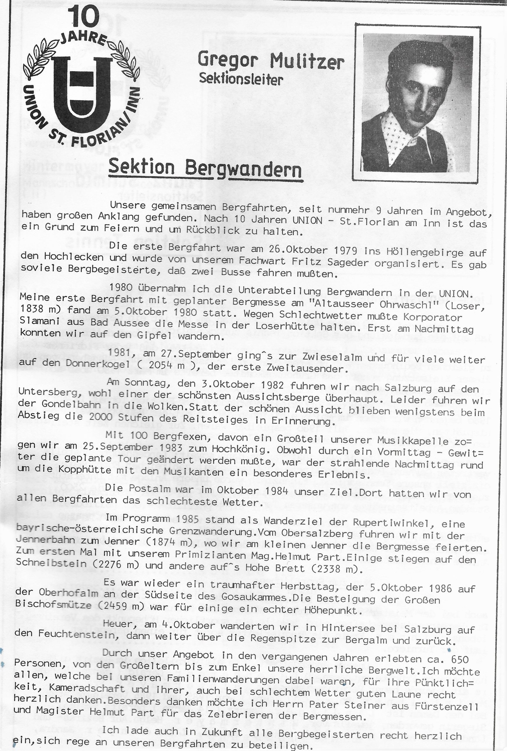 Chronik Union St. Florian am Inn