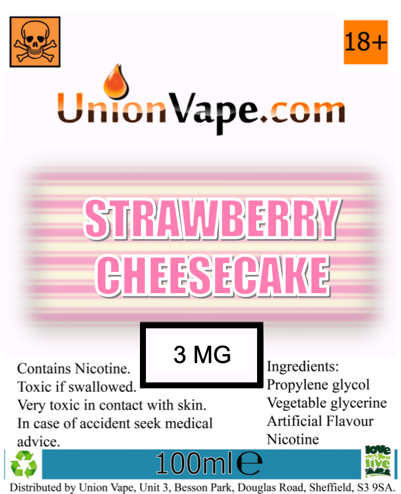 Strawberry Cheesecake ELiquid 3mg Union DIY