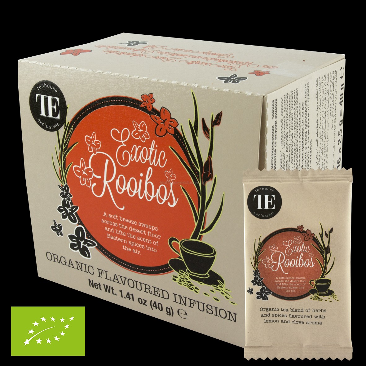 Herbata Teahouse Exclusives Organic Tea Exotic Rooibos (opak. 16 szt. po 2,5g.) Unipack.pl