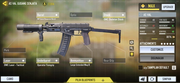 Gunsmith ASVAL Tersakit di Call of Duty Mobile UniPlay