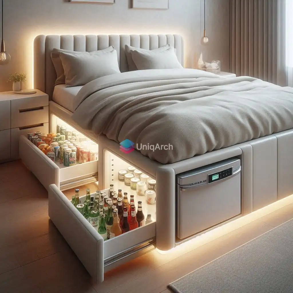 Reimagine Your Bedroom with a Bed with Integrated Refrigerator - UniqArch