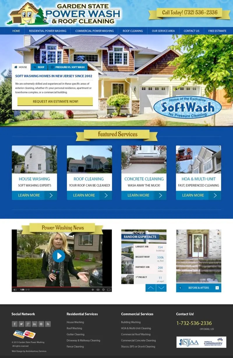 Garden State PowerWash and Roof Cleaning Web Design & Marketing