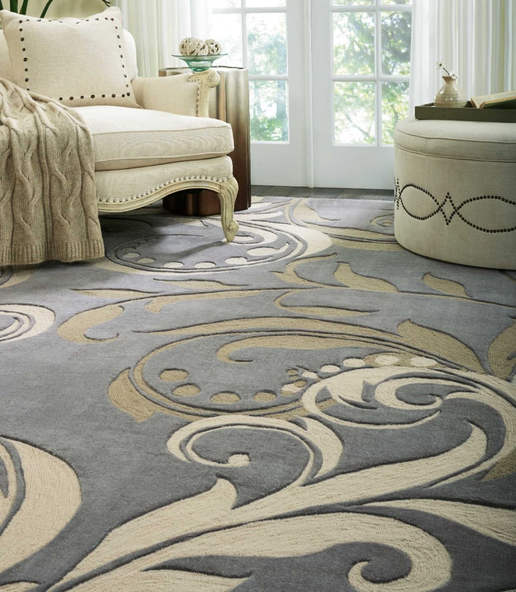 Nourison Contour CON09 Silver Rug Unique Furniture