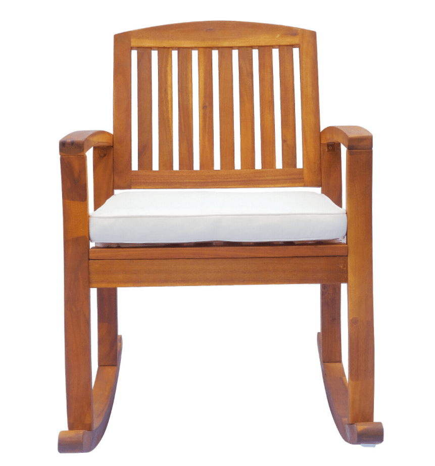 Garden Rocking Chair Outdoor Solid Wooden Patio Armchair Cushion Swing
