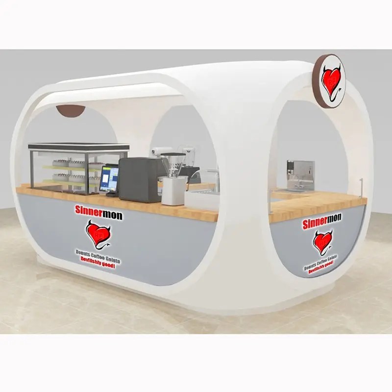 Customized Cake Kiosk In Mall Food Showcase With Factory Price