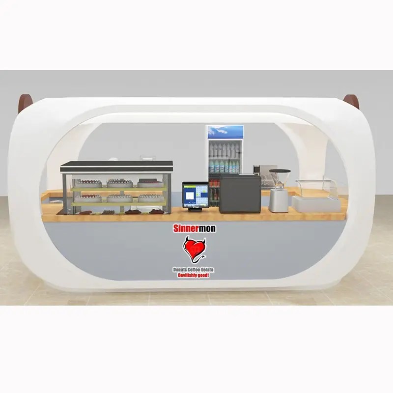 Customized Cake Kiosk In Mall Food Showcase With Factory Price