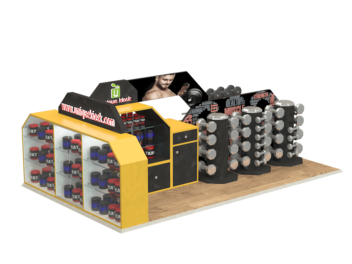 Retail display stand gym equipment kiosk for shopping mall