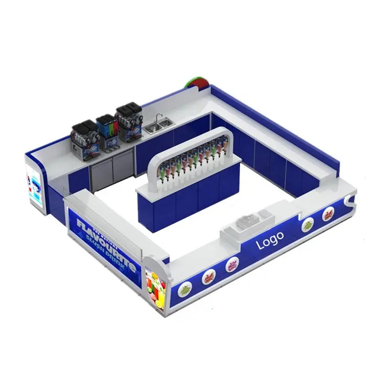 Large size shopping mall delicious slushy drinks display kiosk