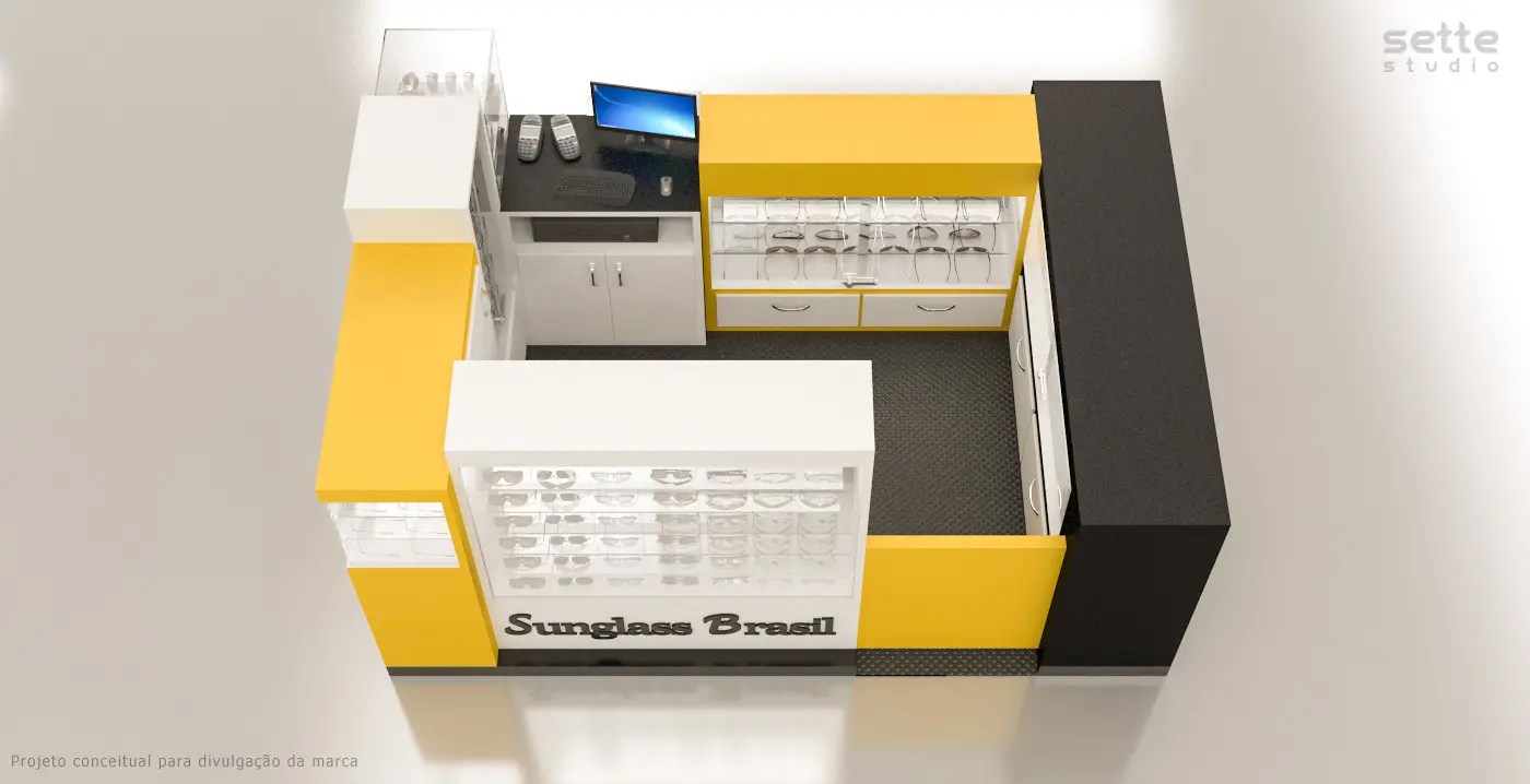 Customized Eyewear Kiosk Design Sunglass Mall Kiosk Modern