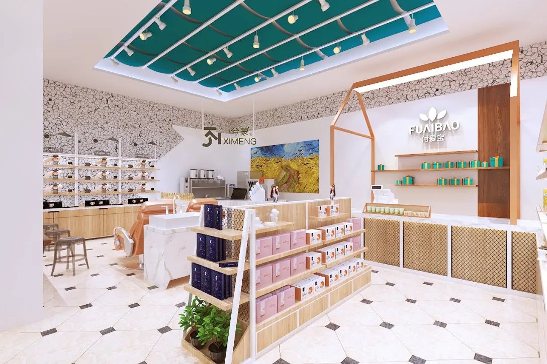 A new design of the cosmetic display stand for skin care shop