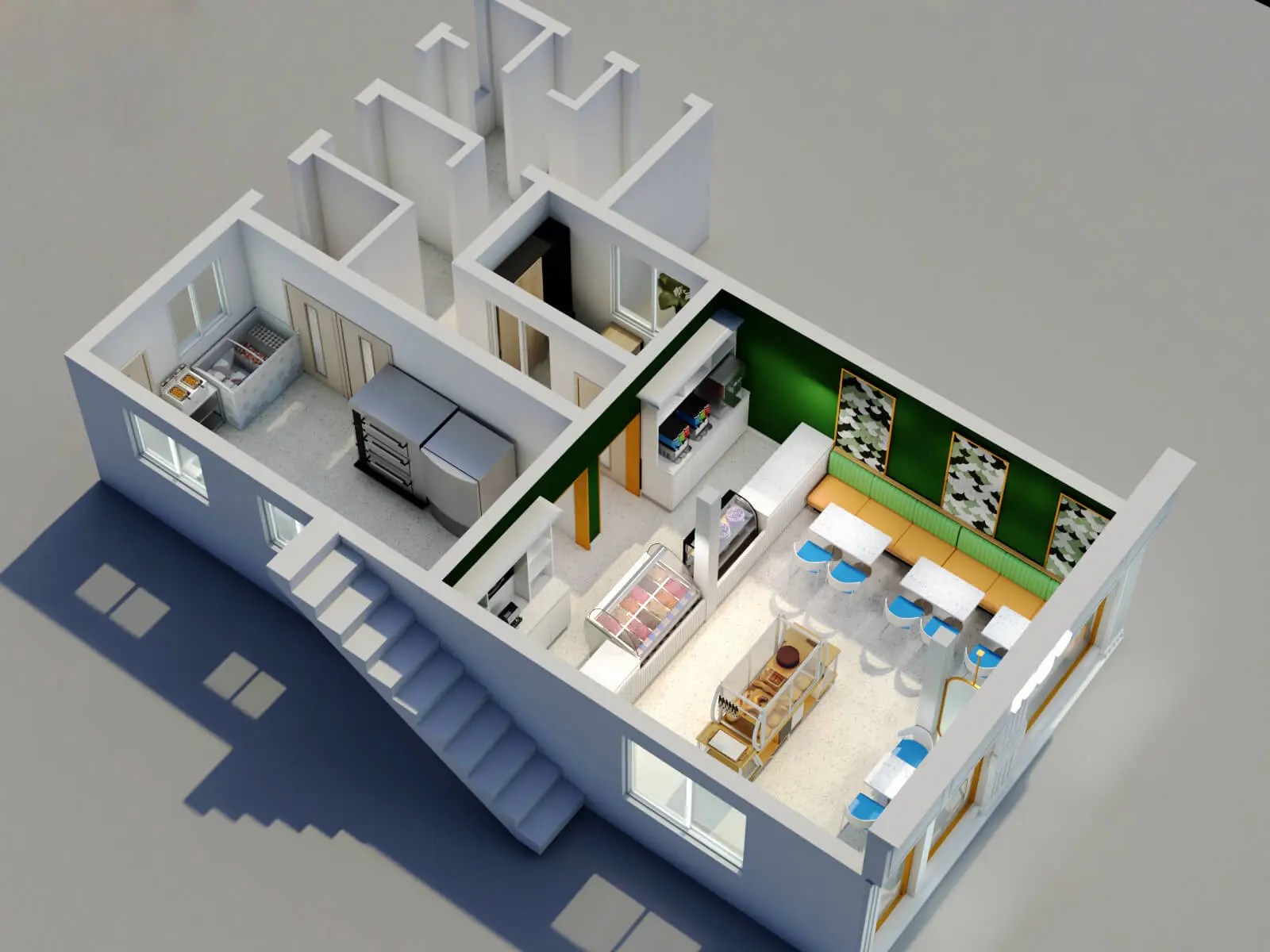 Ice Cream Shop Inside Layout Design High Quality Bakery Furniture