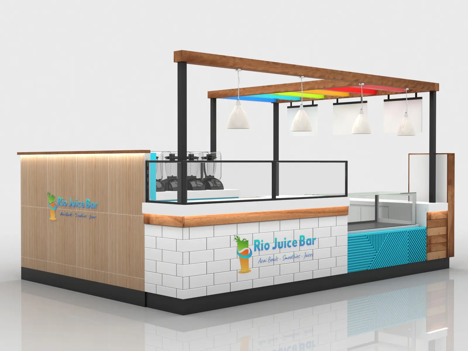 Popular fruit juice kiosk design beverage juice bar counter