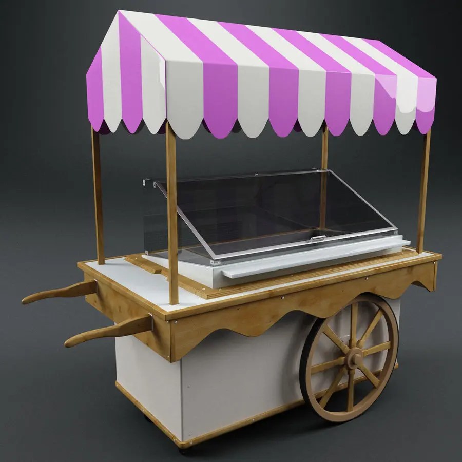 Portable ice cream cart street food stall for sale