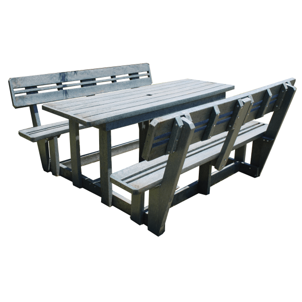 Picnic Table with Backrest Unique Timber Plastics