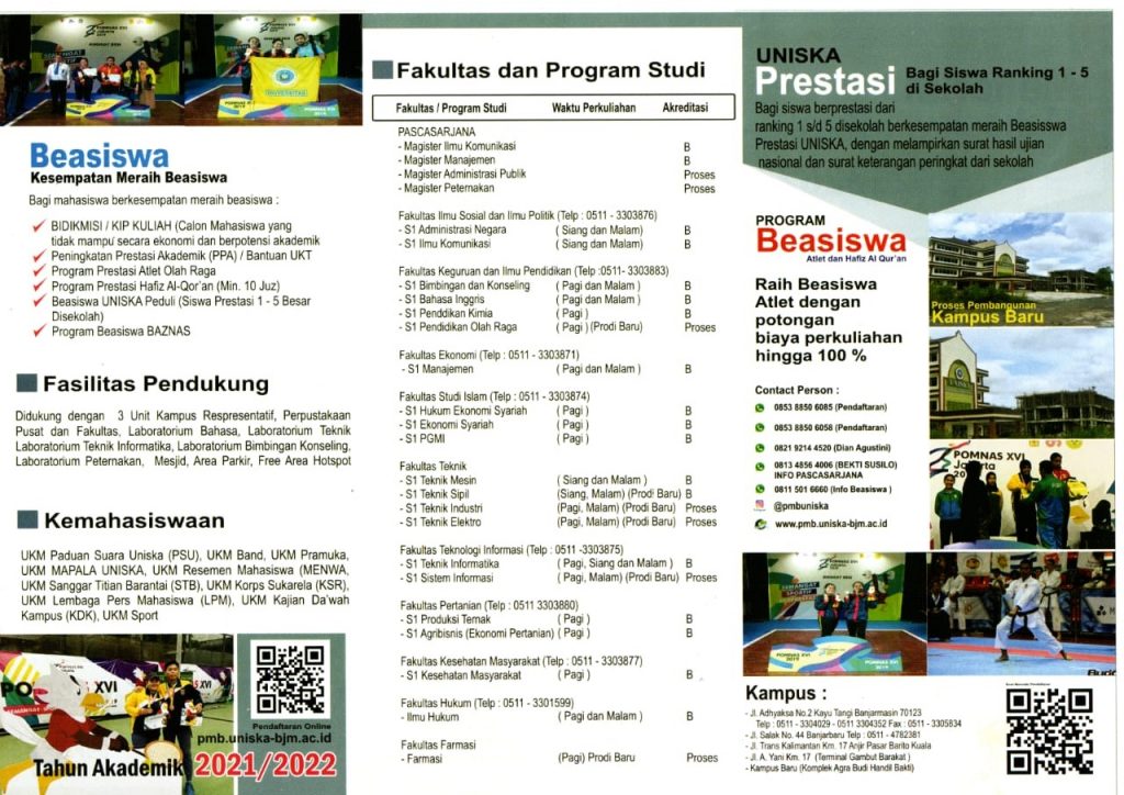 Informasi Pendaftaran Mahasiswa Baru UNISKA MAB 2021/2022 Universitas Islam Kalimantan
