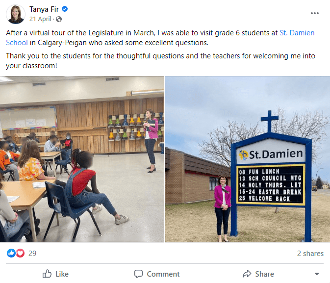 St. Damien School Visit United Conservative Caucus