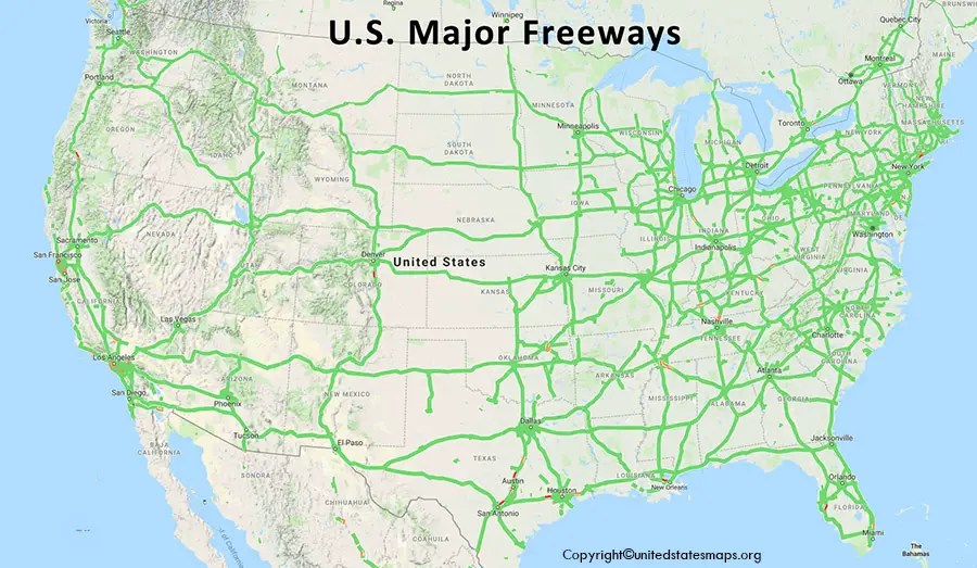 Printable US Highway Map | Highway Map of USA