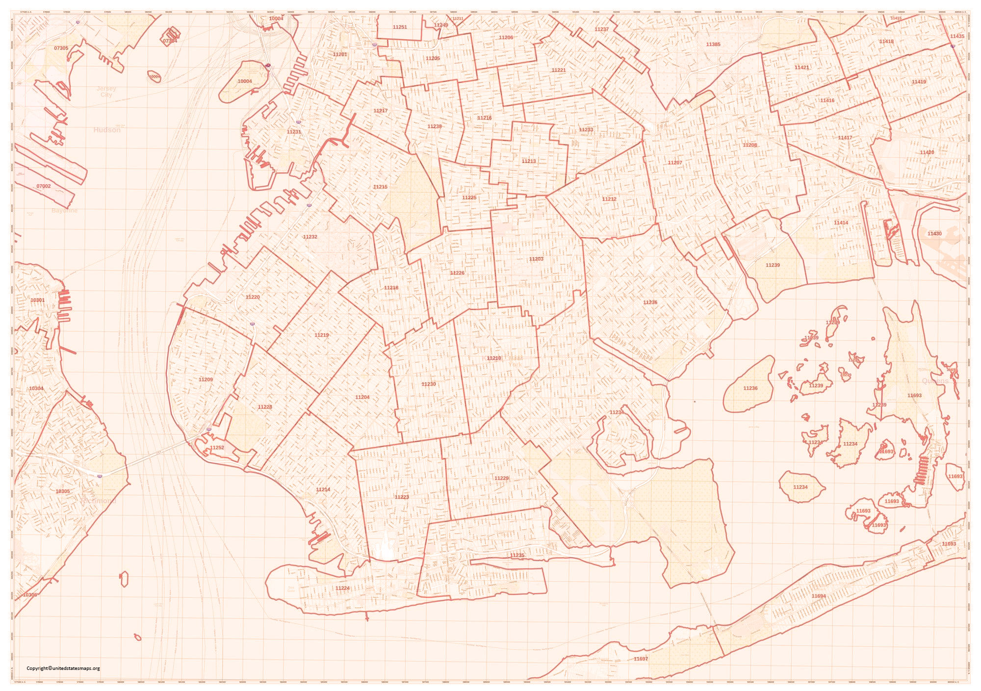 Brooklyn Zip Code Map Map Of Brooklyn By Zip Code (PDF)