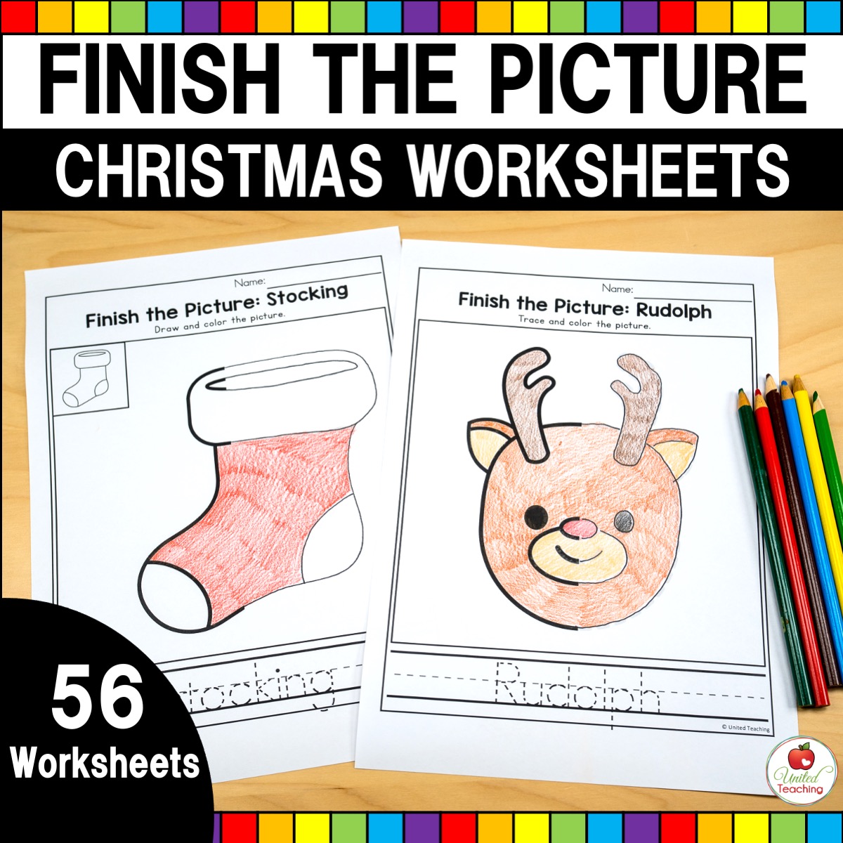 Christmas Finish the Picture Worksheets United Teaching Christmas Finish the Picture Worksheets United Teaching