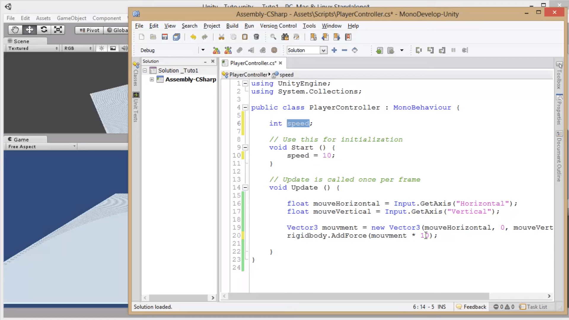 Les bases d’Unity 3D et du langage C → L’interface de Unity Unity3D Dèv