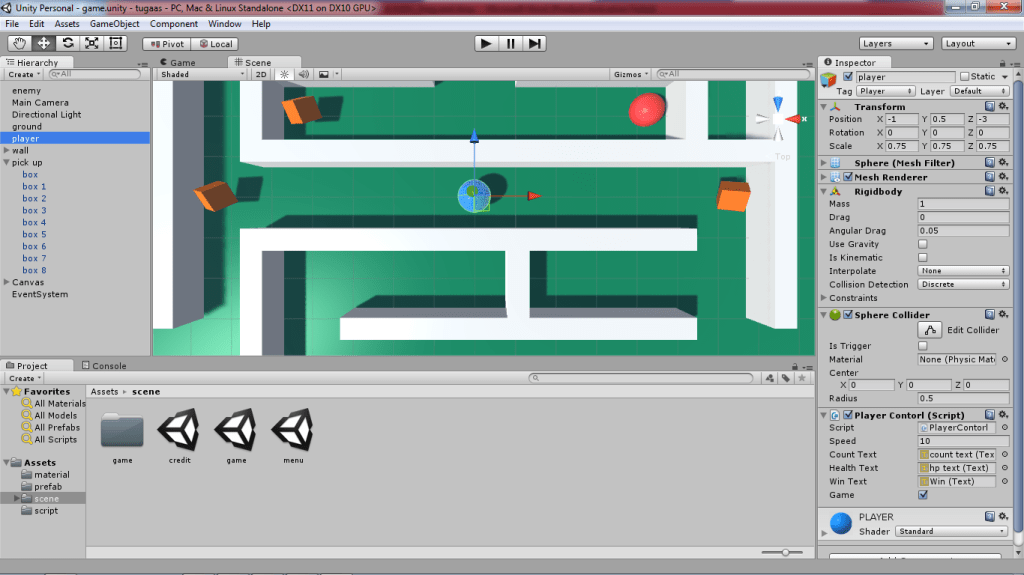 Membuat Game Pacman dengan Unity3D Unity untuk Pemula