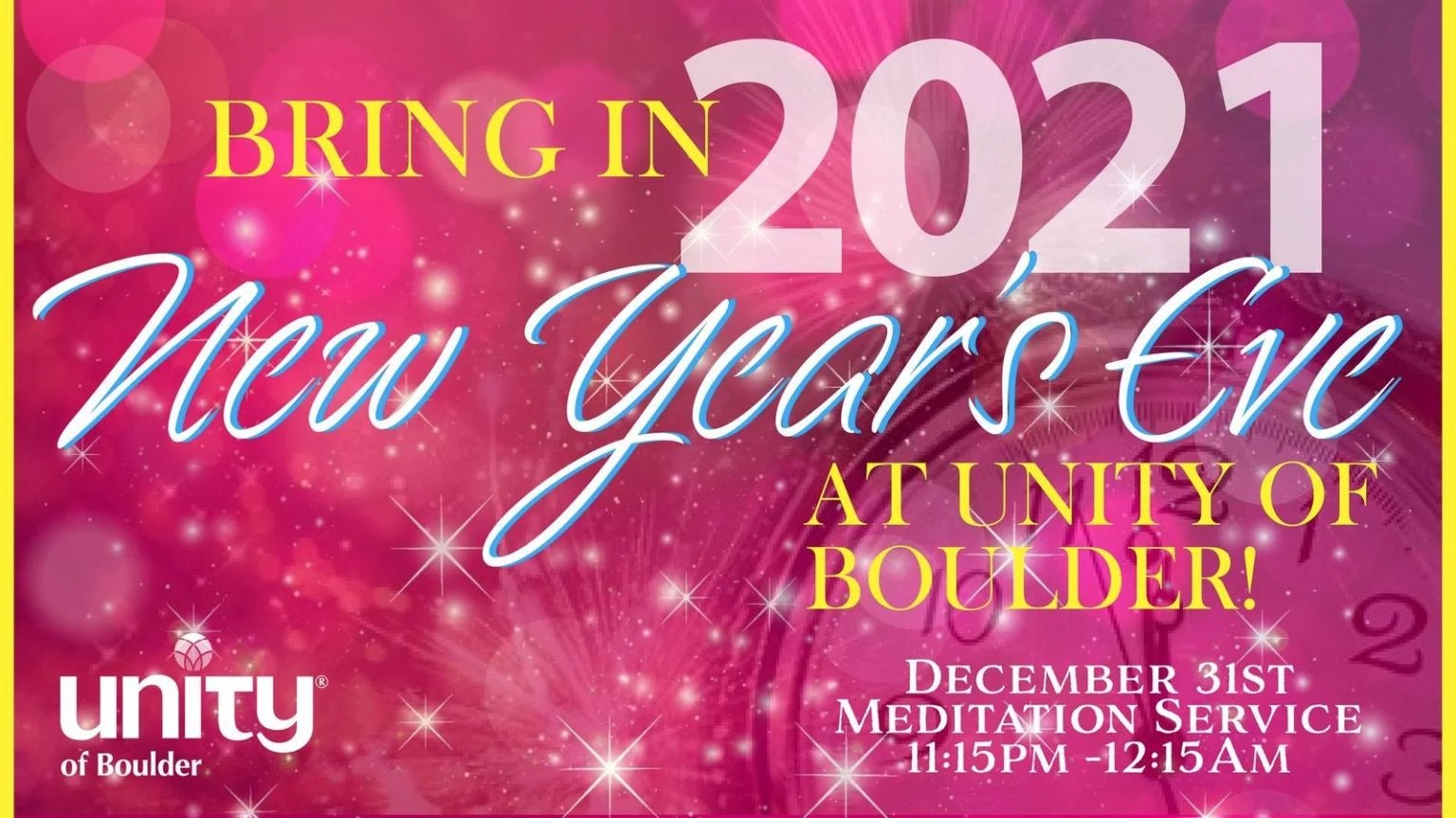 Events September 2023 Door County New Year's Eve MIDNIGHT Meditation Gathering · Unity of Boulder Church