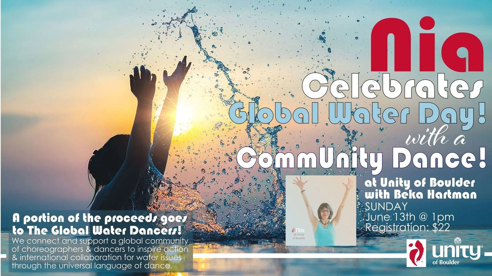 Boulder Colorado Events June 2023 Nia Celebrates GLOBAL WATER DAY · Unity of Boulder Spiritual Community