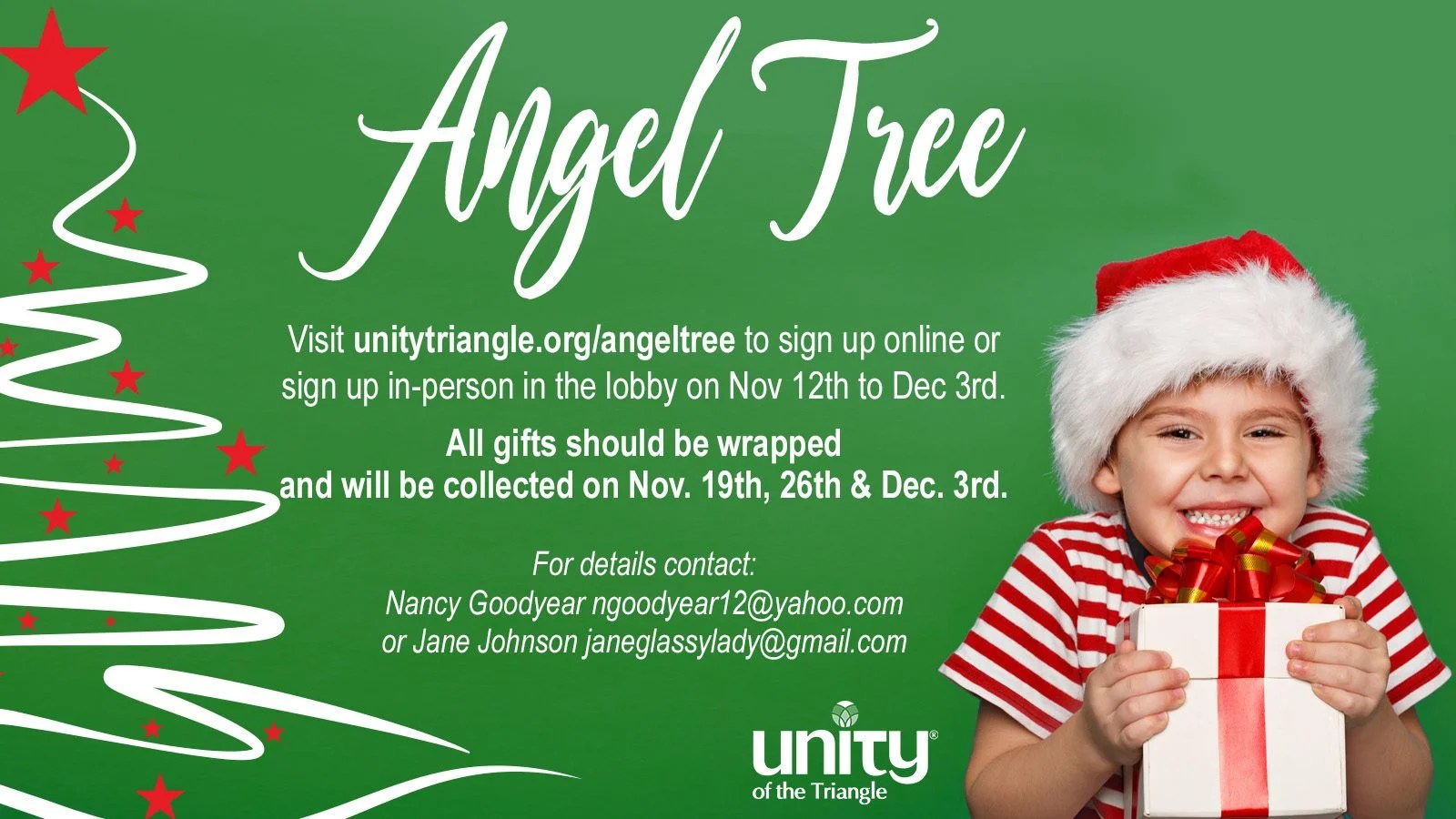 Christmas Angel Tree Donations Unity of the Triangle