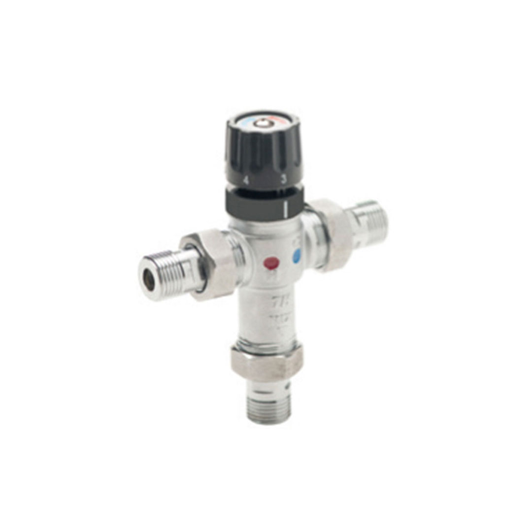 Thermostatic mixing valve with noreturn fittings Unival