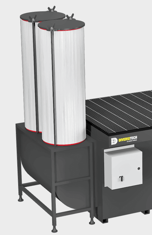 ONE CARBON CANISTER W/ 50 LBS ACTIVATED CARBON GRANULES ON A REINFORCED