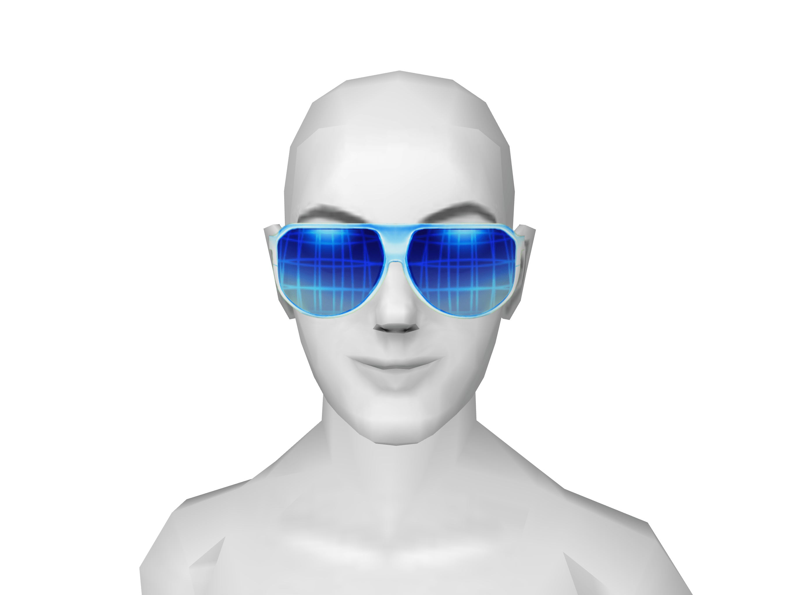 Blue vision glasses.