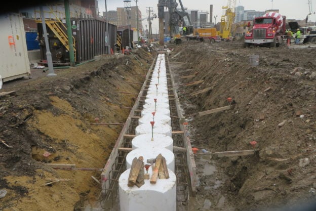 Secant pile foundation system Geofoam, Styrofoam, EPS & Polystyrene