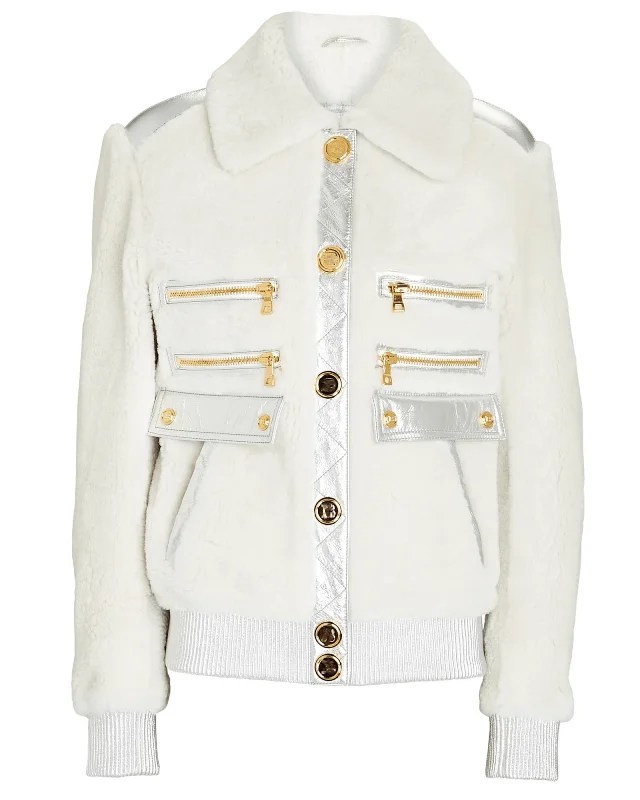 Women’s White Shearling Jacket l Universal Jacket