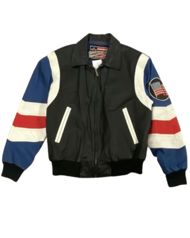 USA Flag Leather Jacket l Universal jacket
