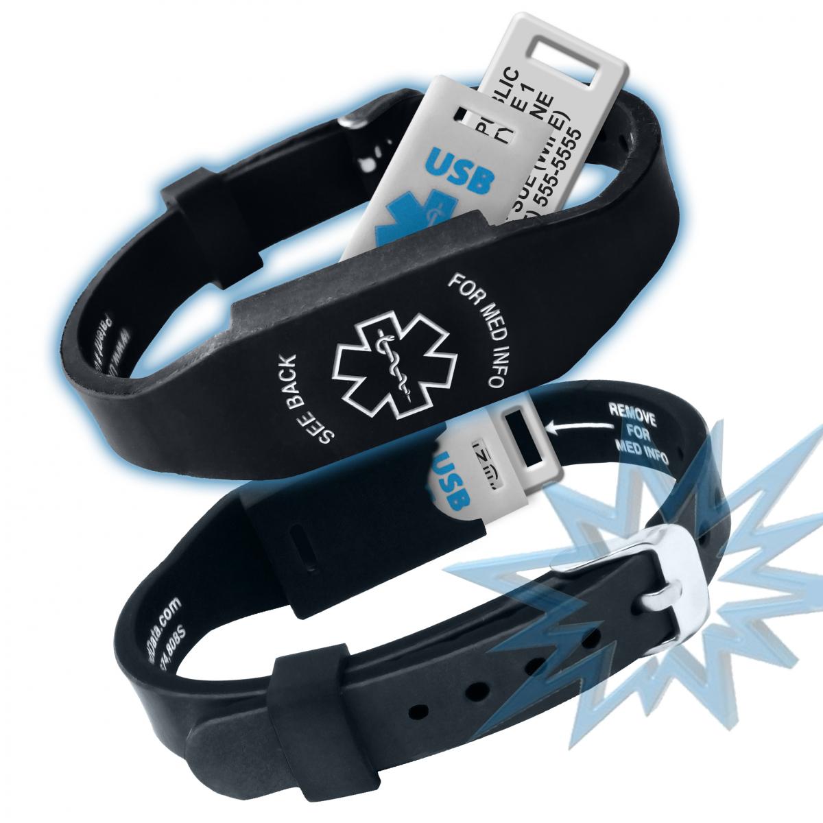 TPA Members’ Elite II Medical ID Bracelet USB Plus Black Universal
