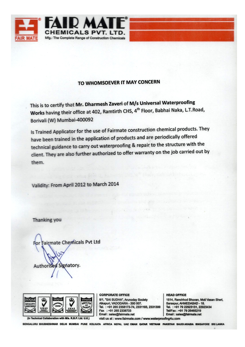 Universal Works Waterproofing works Civil works Painting works