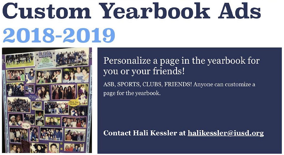 Last chance to buy an ad in the yearbook! University High School