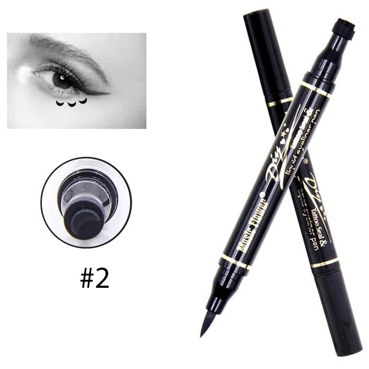 Delineador De Ojos Matte Indeleble Negro Plumón Y Sello De Delineador De Ojos Matte Indeleble Negro Plumón Y Sello De