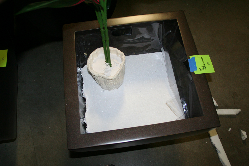 Recycled expanded polystyrene void fill for planters Universal Foam