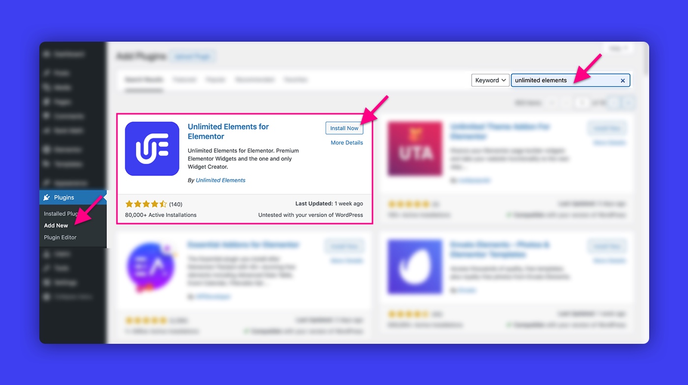 How to install Unlimited Elements Unlimited Elements for Elementor