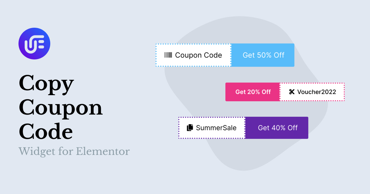 Copy Coupon Code Widget for Elementor Unlimited Elements for Elementor