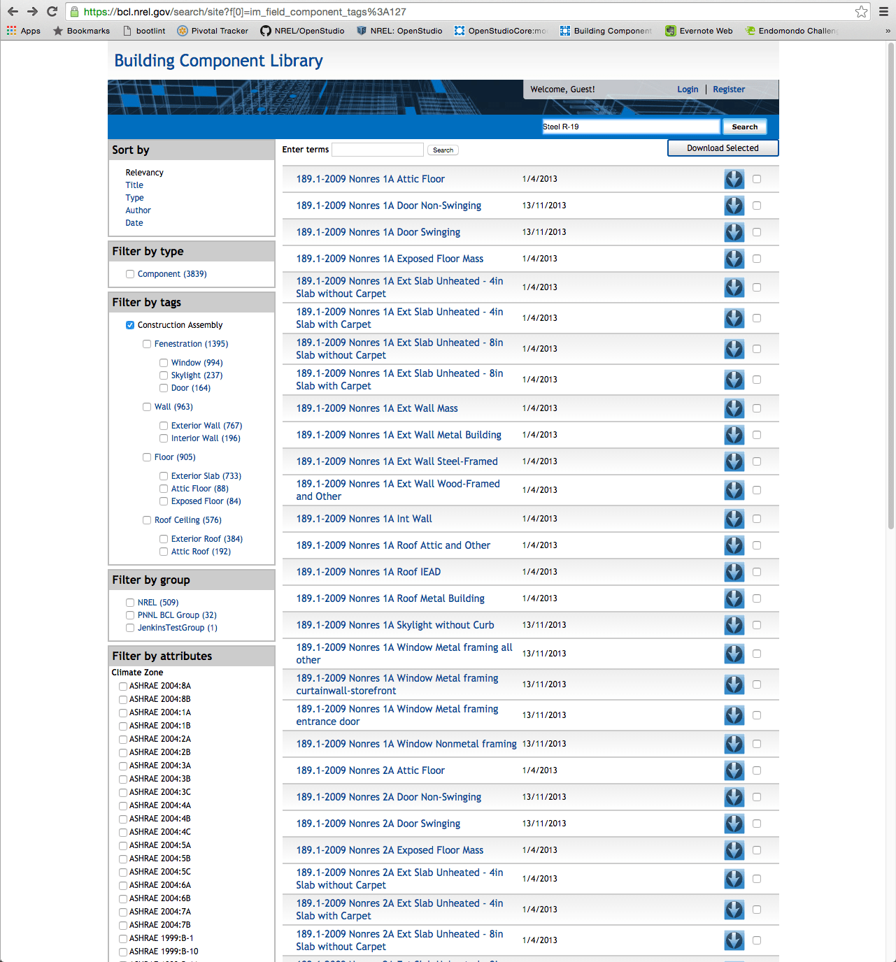 I can access the BCL from the OpenStudio Application but it does not