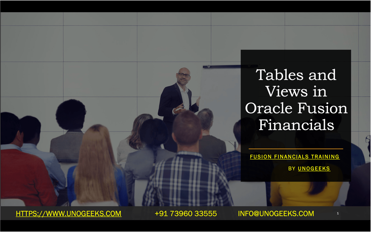 Tables and Views in Oracle Fusion Financials