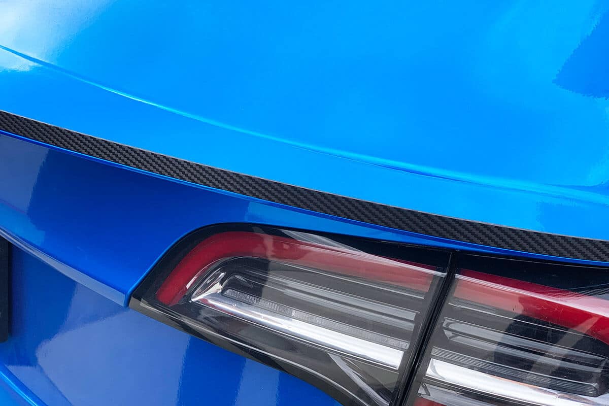 Tesla Model 3 High Downforce Carbon Fiber Trunk Spoiler Unplugged